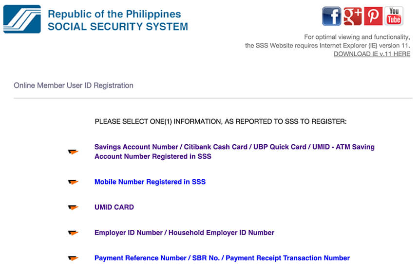 Online Member User ID Registration